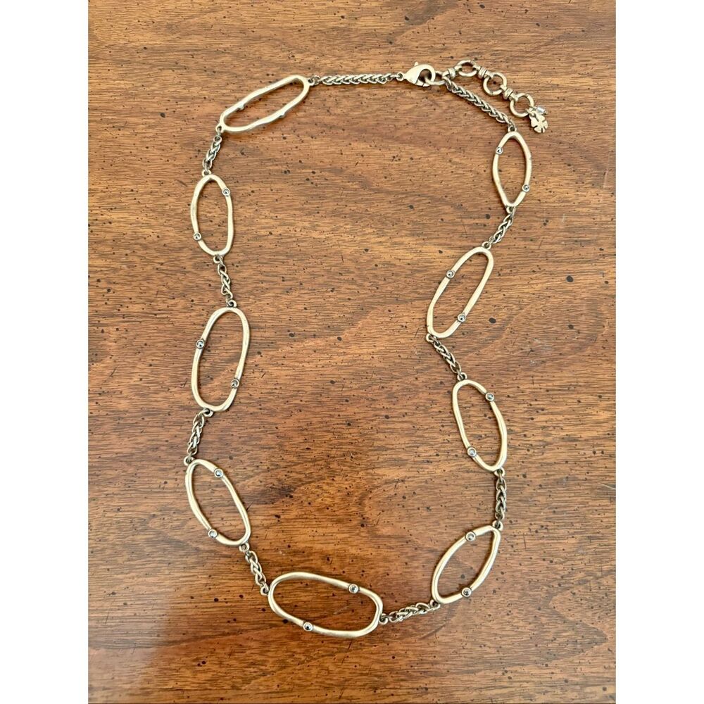 Lucky Brand | Freeform Marcasite Link Necklace | 21” Adjustable
